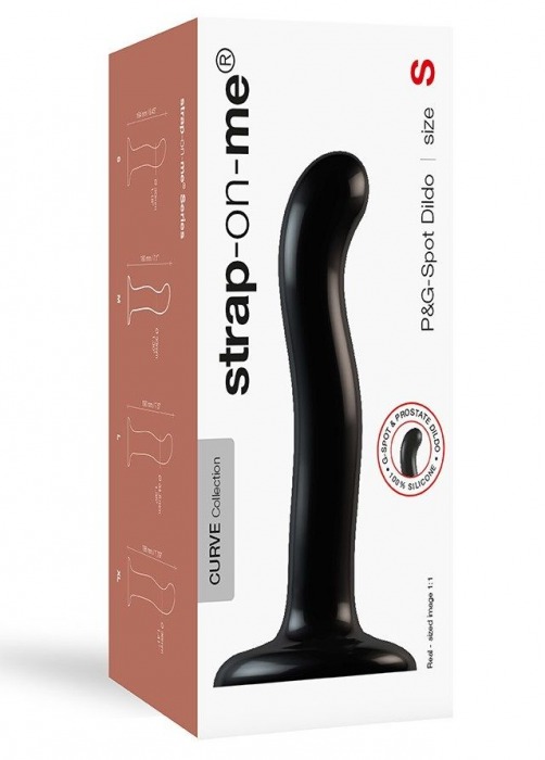 Черный фаллоимитатор-насадка Strap-On-Me P G spot Dildo size S - 16,4 см. - Strap-on-me - купить с доставкой в Одинцово