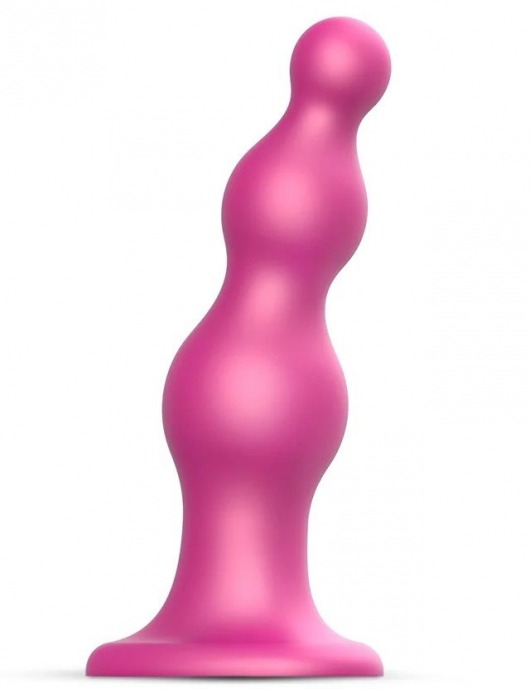 Розовая насадка Strap-On-Me Dildo Plug Beads size S - Strap-on-me - купить с доставкой в Одинцово