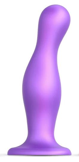 Фиолетовая насадка Strap-On-Me Dildo Plug Curvy size L - Strap-on-me - купить с доставкой в Одинцово