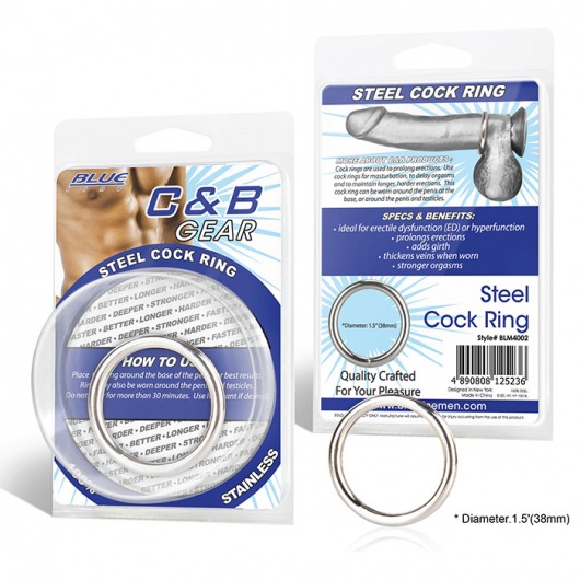 Стальное эрекционное кольцо STEEL COCK RING - 4.5 см. - BlueLine - в Одинцово купить с доставкой