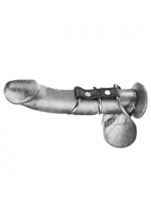 Хомут на пенис из трех металлических колец 3 RING GATES OF HELL - BlueLine - в Одинцово купить с доставкой