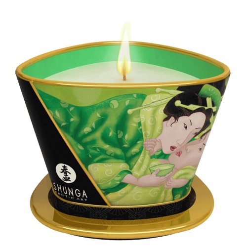 Массажная свеча Exotic Green Tea с ароматом зелёного чая - 170 мл. - Shunga - купить с доставкой в Одинцово