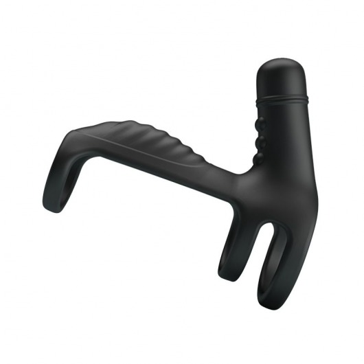 Черная вибронасадка на пенис Vibrating Penis Sling - Baile - в Одинцово купить с доставкой