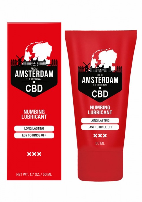 Пролонгирующий лубрикант Numbing CBD from Amsterdam - 50 мл. - Shots Media BV - купить с доставкой в Одинцово