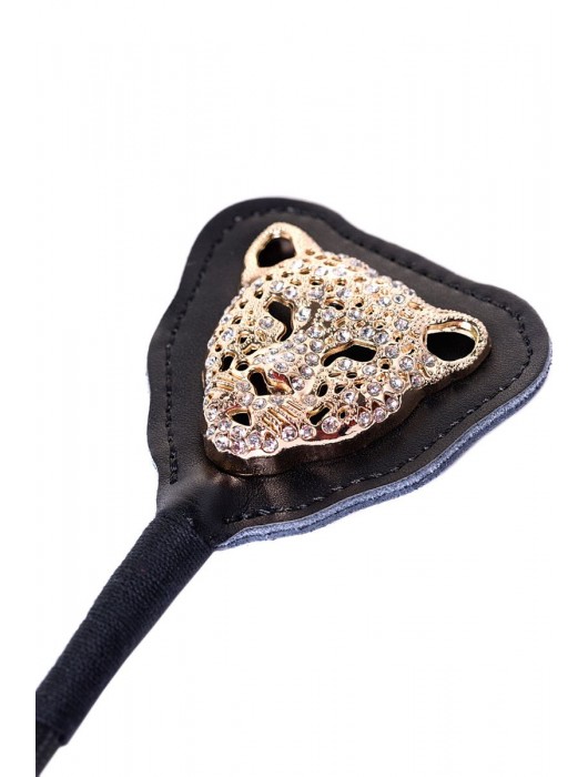 Чёрный стек с фигуркой леопарда на наконечнике - 21 см. - ToyFa - купить с доставкой в Одинцово