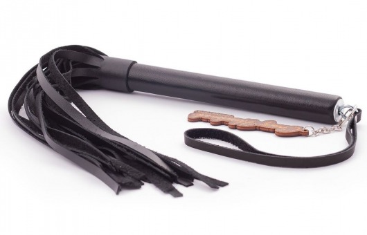 Черная кожаная плеть  Индиго  - 50 см. - Crazy Handmade - купить с доставкой в Одинцово
