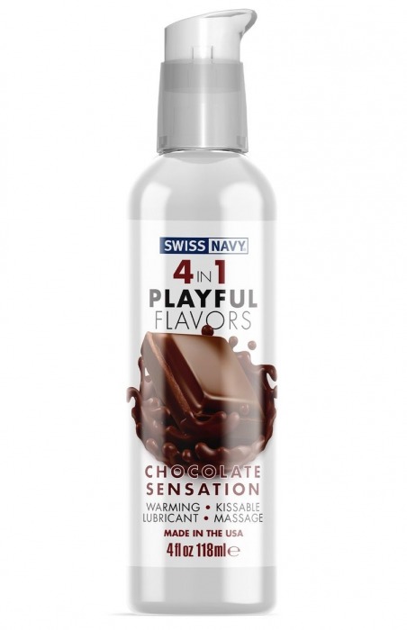 Массажный гель 4-в-1 Chocolate Sensation с ароматом шоколада - 118 мл. - Swiss navy - купить с доставкой в Одинцово