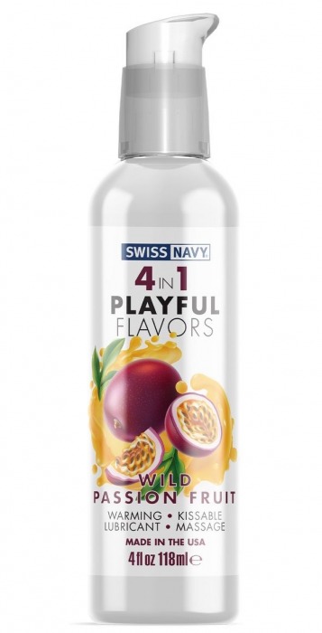Массажный гель 4-в-1 Wild Passion Fruit с ароматом маракуйи - 118 мл. - Swiss navy - купить с доставкой в Одинцово