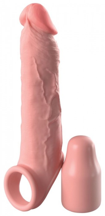 Телесная насадка-удлинитель 2 Inch Silicone X-tension with Strap - 20,3 см. - Pipedream - в Одинцово купить с доставкой