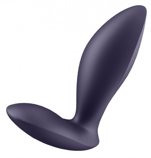 Фиолетовый анальный вибростимулятор Power Plug - Satisfyer - в Одинцово купить с доставкой