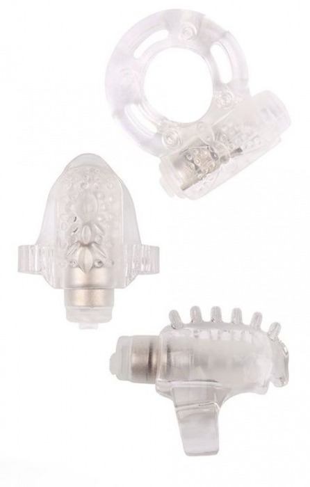 Набор из 3 прозрачных эрекционных колец с вибрацией Teasers Ring Kit - Chisa - в Одинцово купить с доставкой