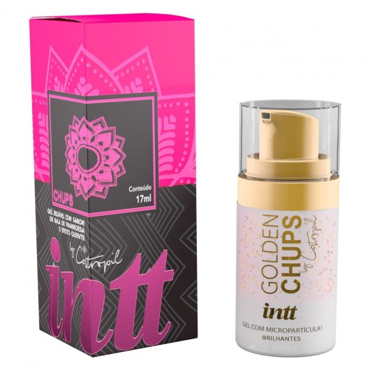 Возбуждающий гель Golden Chups с малиновым ароматом - 17 мл. - INTT - купить с доставкой в Одинцово