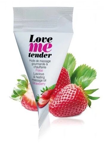 Съедобное согревающее массажное масло Love Me Tender Strawberry с ароматом клубники - 10 мл. - Love to Love - купить с доставкой в Одинцово