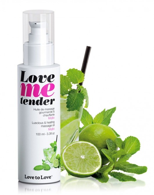 Съедобное согревающее массажное масло Love Me Tender Mojito с ароматом мохито - 100 мл. - Love to Love - купить с доставкой в Одинцово