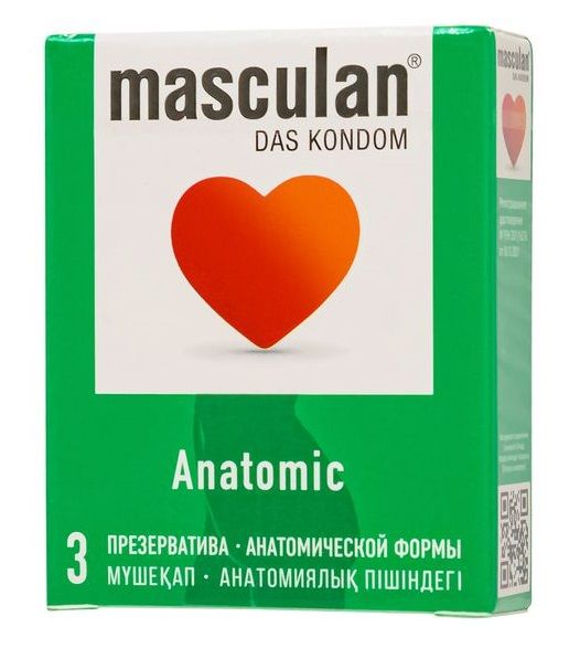 Презервативы анатомической формы Masculan Anatomic - 3 шт. - Masculan - купить с доставкой в Одинцово