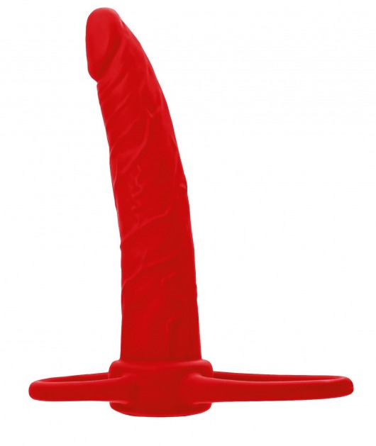 Красная насадка на пенис для двойного проникновения Black Red - 16,5 см. - ToyFa - купить с доставкой в Одинцово