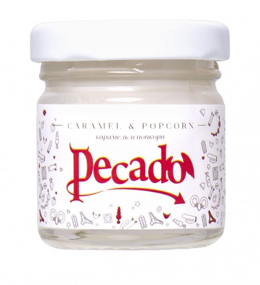 Массажная свеча Caramel   Popcorn - 35 мл. - Pecado - купить с доставкой в Одинцово