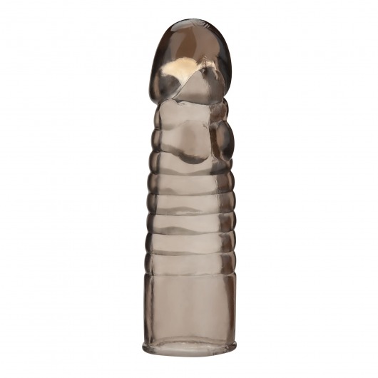Дымчатая насадка-удлинитель Ribbed Realistic Penis Enhancing Sleeve Extension - 15,2 см. - BlueLine - в Одинцово купить с доставкой