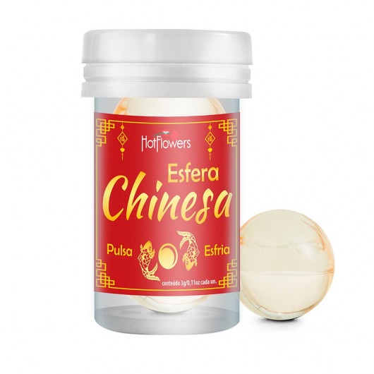 Интимный гель Chinesa Esfera с охлаждающе-пульсирующим эффектом (2 шарика по 3 гр.) - HotFlowers - купить с доставкой в Одинцово