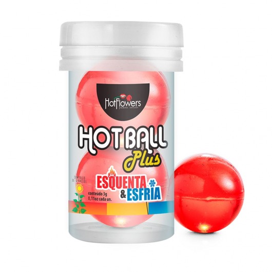 Лубрикант на масляной основе Hot Ball Plus с охлаждающе-разогревающим эффектом (2 шарика по 3 гр.) - HotFlowers - купить с доставкой в Одинцово