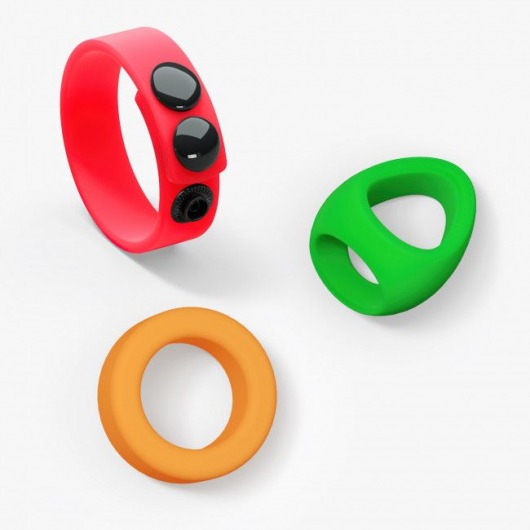 Набор из 3 разноцветных эрекционных колец Kit Neon Ring - Love to Love - в Одинцово купить с доставкой