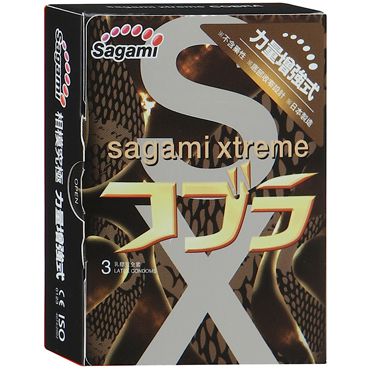 Суженные к основанию презервативы Sagami Xtreme COBRA - 3 шт. - Sagami - купить с доставкой в Одинцово