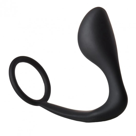 Черное эрекционное кольцо с анальной пробкой Anal Plug With Cockring - Dream Toys - в Одинцово купить с доставкой