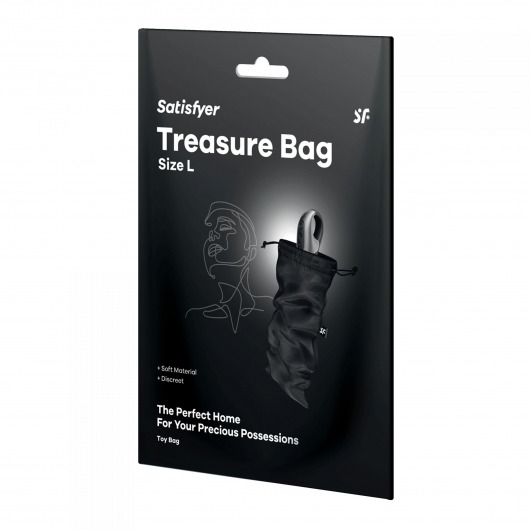 Черный мешочек для хранения игрушек Treasure Bag L - Satisfyer - купить с доставкой в Одинцово