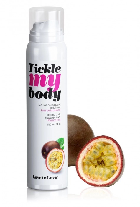 Массажная хрустящая пенка Tickle my body с ароматом маракуйи - 150 мл. - Love to Love - купить с доставкой в Одинцово