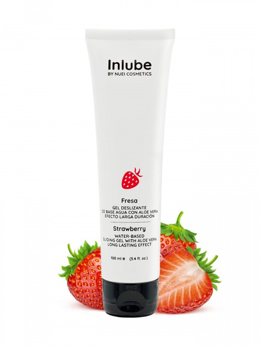 Лубрикант на водной основе Nuei Inlube с алоэ вера и ароматом клубники - 100 мл. - Nuei cosmetics - купить с доставкой в Одинцово