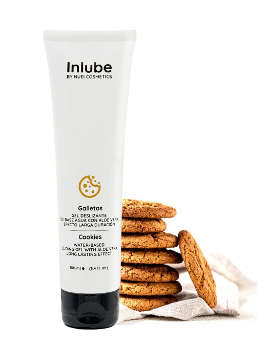 Лубрикант на водной основе Nuei Inlube с алоэ вера и ароматом печенья - 100 мл. - Nuei cosmetics - купить с доставкой в Одинцово