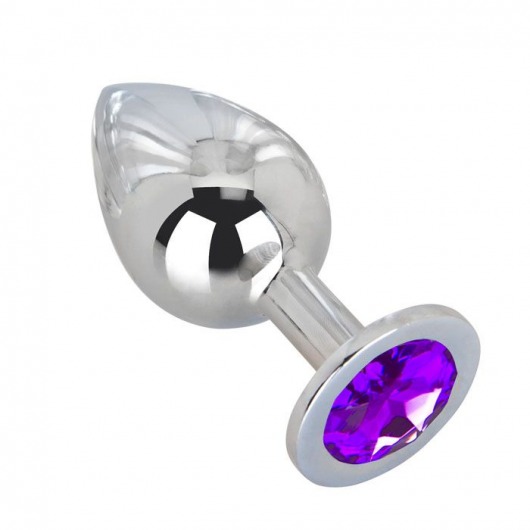 Большой плаг из стали с фиолетовым кристаллом Violet Dream - 9,5 см. - Erotic Fantasy - купить с доставкой в Одинцово