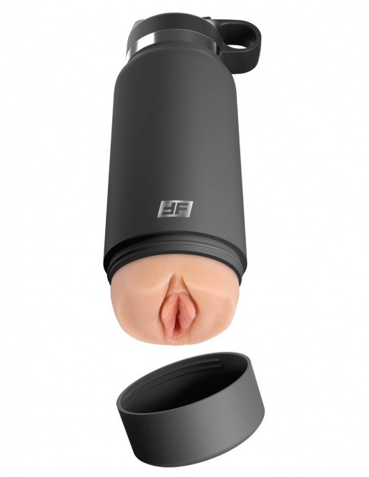 Серый мастурбатор в виде бутылки F*ck Flask - Pipedream - в Одинцово купить с доставкой