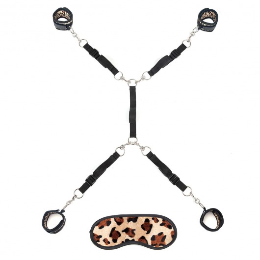 Леопардовая фиксация на матрас для рук и ног Classic Bedspreader - Lux Fetish - купить с доставкой в Одинцово
