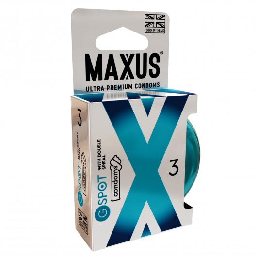 Презервативы Maxus G spot с двойной спиралью - 3 шт. - Maxus - купить с доставкой в Одинцово