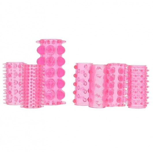 Набор из 7 розовых насадок на пенис ONE-A-DAY PENIS SLEEVES PINK - Seven Creations - в Одинцово купить с доставкой