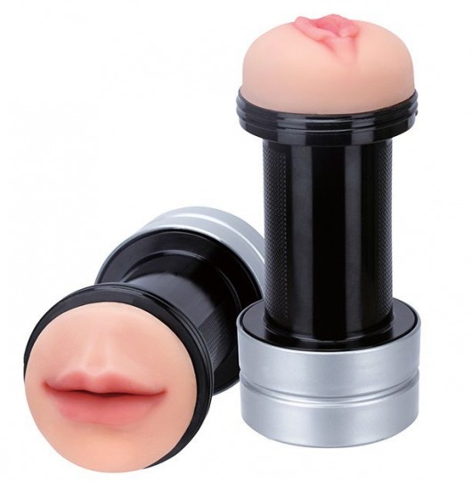 Двусторонний мастурбатор REALSTUFF 2 IN 1 HUMMER MOUTH   VAGINA - ротик и вагина - Dream Toys - в Одинцово купить с доставкой