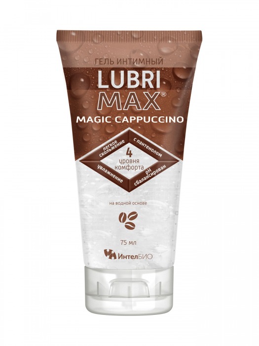 Интимный гель-смазка на водной основе Lubrimax Magic Cappuccino - 75 мл. - ИнтелБИО - купить с доставкой в Одинцово