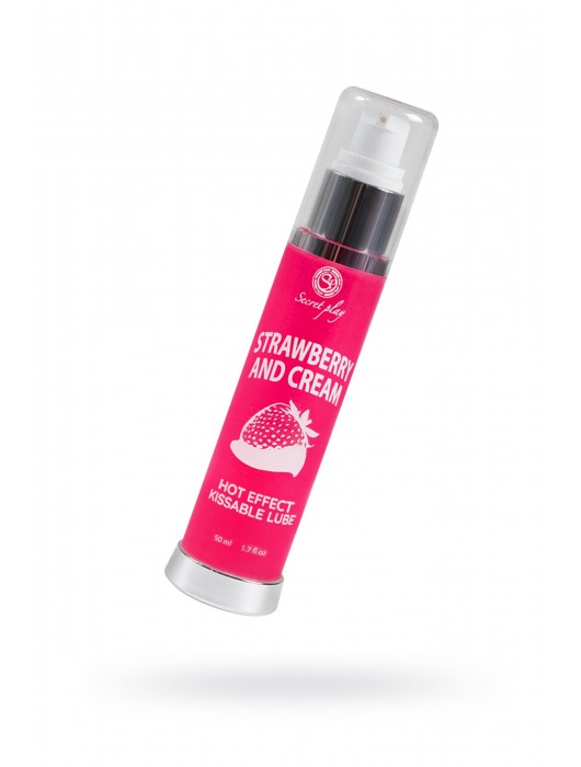 Массажное масло 2-в-1 с разогревающим эффектом и вкусом клубники со сливками - 50 мл. - Secret Play - купить с доставкой в Одинцово