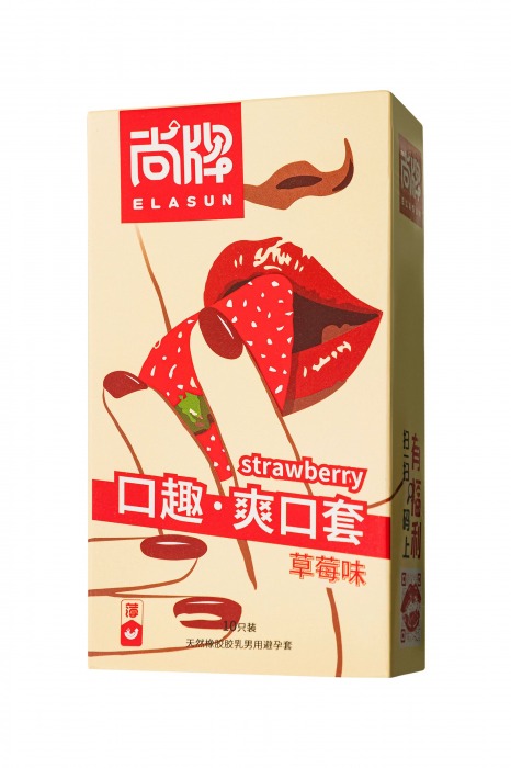 Презервативы Elasun Strawberry с аромато клубники - 10 шт. - Elasun - купить с доставкой в Одинцово