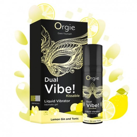 Съедобный жидкий вибратор Dual Vibe! со вкусом лимонного джина с тоником - 15 мл. - ORGIE - купить с доставкой в Одинцово