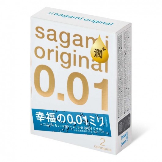 Увлажнённые презервативы Sagami Original 0.01 Extra Lub - 2 шт. - Sagami - купить с доставкой в Одинцово