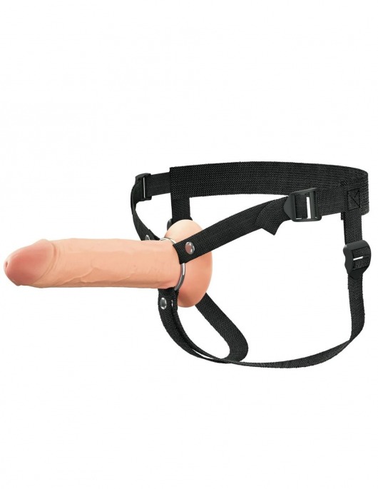 Полый страпон на ремнях 8’’ Hollow Silicone Strap-on - Pipedream - купить с доставкой в Одинцово