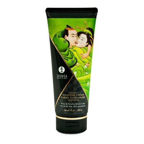 Массажный крем для тела с ароматом груши и зелёного чая Pear   Exotic Green Tea - 200 мл. - Shunga - купить с доставкой в Одинцово