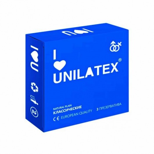 Классические презервативы Unilatex Natural Plain - 3 шт. - Unilatex - купить с доставкой в Одинцово