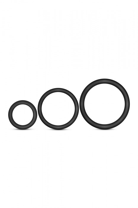 Набор из 3 черных эрекционных колец Cock Ring Set - Blush Novelties - в Одинцово купить с доставкой