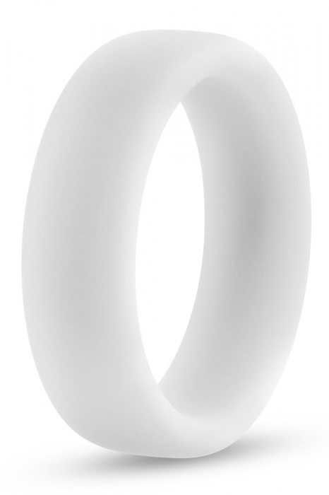 Белое люминесцентное эрекционное кольцо Silicone Glo Cock Ring - Blush Novelties - в Одинцово купить с доставкой