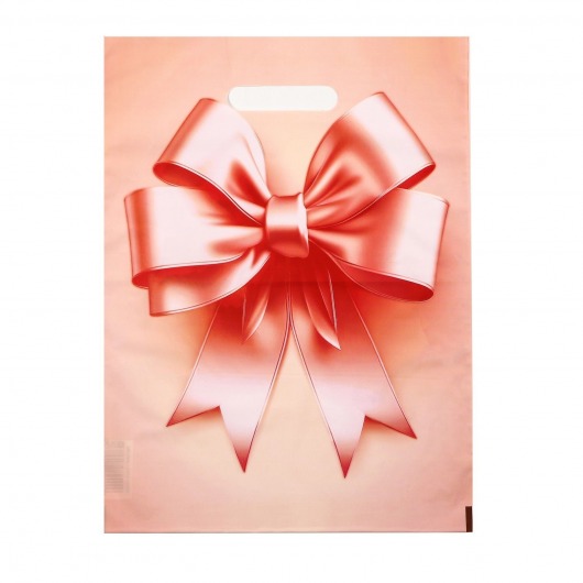 Пакет с принтом в виде банта с вырубной ручкой (30х40 см) - Сима-Ленд - купить с доставкой в Одинцово