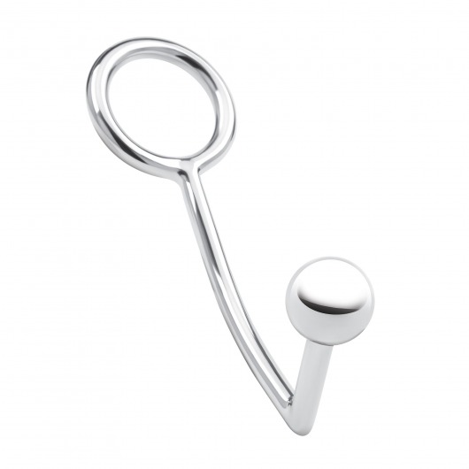Кольцо на пенис с анальным стимулятором Stainless Steel Anal Hook   Cock Ring - BlueLine - в Одинцово купить с доставкой