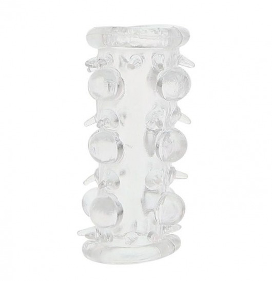 Прозрачная насадка на пенис с шипами и бугорками JELLY JOY LUST CLUSTER CLEAR - Dream Toys - в Одинцово купить с доставкой